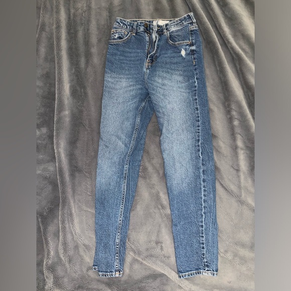 Dark Blue Size 2 Bershka High Rise Mom Jeans - Picture 2 of 4